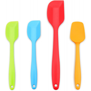 Silicone Spatula, Stainless Steel Core Heat Resistant Non stick Rubber Spatulas, Set of 4