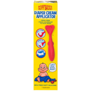 Boudreaux's Butt Brush Diaper Rash Cream and Ointment Applicator, 1 Silicone Brush