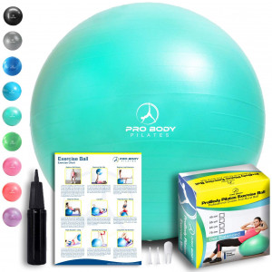 Exercise Ball - Professional Grade  Anti-Burst Fitness, Balance Ball for Pilates, Yoga, Birthing, Stability Gym Workout Training and Physical Therapy