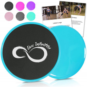 Live Infinitely Core Sliders  Dual Sided Fitness Sliders for Hardwood Or Carpeted Surfaces  Ideal for Ab and Core Workouts  Includes eBook of Exercises and Workouts