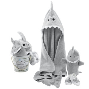 Baby Aspen Gray Shark Bath Set, Gray