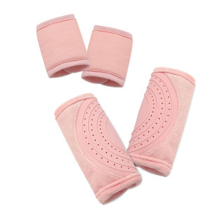 Travel Bug Baby 2 Piece Car Seat Strap Cover Teether Set (Pink)