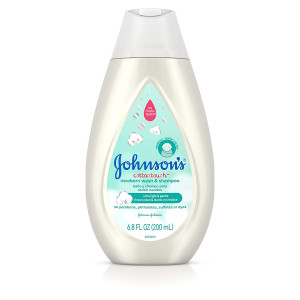 JOHNSON'S Cotton Touch Newborn Baby Wash and Shampoo, Made with Real Cotton 6.8 oz