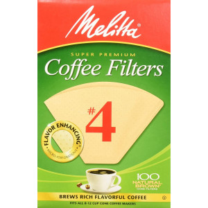 Melitta Cone Coffee Filters Natural Brown #4, 100 Count