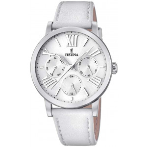 Festina Women's Year-Round Stainless Steel Quartz Watch with Leather Strap, White, 18 (Model: F20415/1)