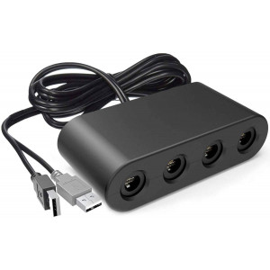 Gamecube Controller Adapter. Super Smash Bros Switch Gamecube Adapter for WII U, PC. Support Turbo and Vibration Features. No Driver and No Lag-Gamecube Adapter