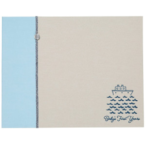 C.R. Gibson Blue Nautical Baby's First Year Memory Book, 12.5" W x 9.75" H, 64 Pages