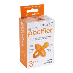 Ecopiggy Ecopacifier Natural Pacifier Rounded (3 Pack) 6 Months+