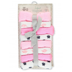 Cribmates Baby Big Girls 8-Pack Washcloths - Pink/Multi, one Size