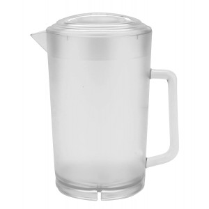 GET P-3064-1-CL-EC BPA-Free Textured Scratch-Resistant Plastic Pitcher with Lid, 64 Ounce, Clear