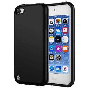 KELIFANG Case Compatible with iPod Touch 7, 6 and 5, Ultra Slim Full Body Protective Case with Dual Layer Shockproof TPU Bumper Hard Back Cover Compatible with 7th/6th/5th Generation, Black