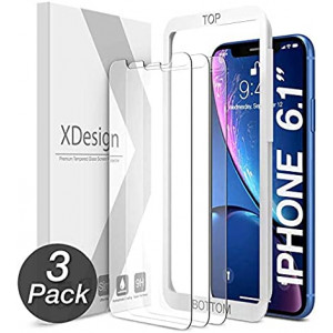 XDesign Glass Screen Protector Designed for iPhone 11 and iPhone XR (3-Pack) 6.1-inch Tempered Glass with Touch Accurate/Impact Absorb + Easy Installation Tray [Fit with Most Cases]- 3 Pack