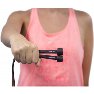 SPORTBIT Jump Rope - Adjustable - for Speed Skipping - with Bag and Exercise e-Book