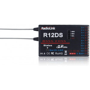 Radiolink 2.4GHz R12DS RC Radio Receiver Support SBUS/PWM DSSSandFHSS for Radiolink AT9/AT9S/AT10/AT10II