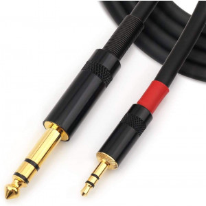 NANYI 3.5mm 1/8Inch Male to 6.35mm 1/4" Male TRS Stereo Audio Interconnect Cable with Zinc Alloy Housing for Mobile Phone, iPod, Laptop, Guitar, and Amplifiers 1.5M/5FT
