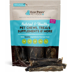 Raw Paws Natural Lamb Tripe Sticks for Dogs - Packed in USA - Green Tripe for Dogs from Free-Range, Grass Fed Lamb with No Added Antibiotics or Hormones - Crunchy, Dehydrated Dog Tripe Treats