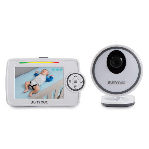 Summer Glimpse Plus Video Baby Monitor with 3.5-inch Color LCD Video Display  Baby Video Monitor with Remote Digital Zoom, Two-Way Talkback and Voice-Activated Screen Wake Up