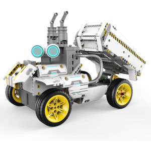 UBTECH JIMU Robot Builderbots Series: Overdrive Kit / App-Enabled Building and Coding STEM Learning Kit (410 Parts and Connectors), Yellow