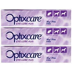 OptixCare Eye Lube Plus + Hyaluron 20g for Dog Cat Horses, Pack of 3