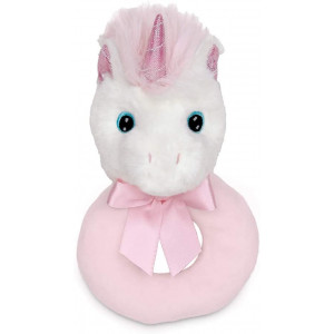 Bearington Baby Dreamer Plush Stuffed Animal Unicorn Soft Ring Rattle, 5.5 in
