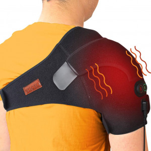 sticro Shoulder Massage Heating Pad, 3 Vibration and Temperature Setting, Low Voltage Heated Brace Wrap for Dislocated/Frozen Shoulder, Arthritis, Rotator Cuff Bursitis Pain Relief Hot Therapy