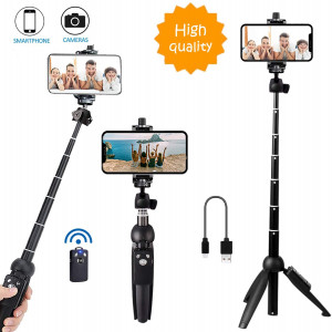 Bluehorn All in one Portable 40 Inch Aluminum Alloy Selfie Stick Phone Tripod with Wireless Remote Shutter for iPhone 11 pro Xs Max Xr X 8 7 6 Plus, Android Samsung Smartphone Vlogging Live Stream
