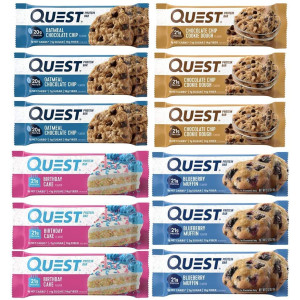 Quest Nutrition Protein Bar Delectable Dessert Variety Pack. Low Carb Meal Replacement Bar with Over 20 Gram of Protein. High Fiber, Gluten-Free (12 Count)