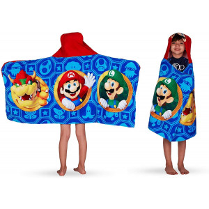 Super Mario Nintendo Hooded Towel Wrap Boys' Blue