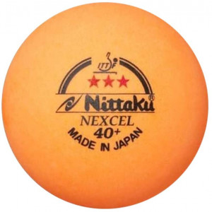 NITTAKU 12 Balls NEXCEL (Made in Japan), 40+ Orange 3 Stars Table Tennis Ball + Free Racket Protection Edge Tape