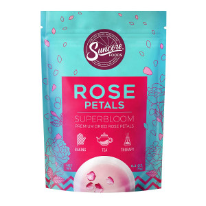 Suncore Foods - Premium Dried Rose Petals Superbloom, No Caffeine, No Preservatives, 0.3oz