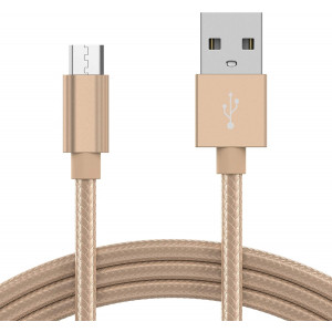 Micro USB Cable 6ft by TalkWorks | Braided Heavy Duty Android Phone Charger Cord | Fast Data Charging Cable for Samsung Galaxy S6 / S7, Fire Tablet, Kindle, PS4, Bluetooth Speaker - Gold