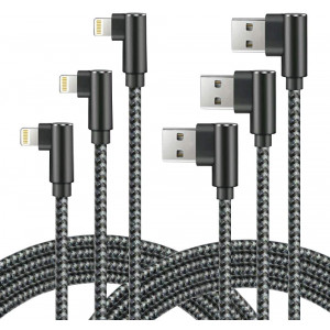 iPhone Charger Cable, Probably The World's Most Durable Cable, MFi Certified 3 Pack Compatible with iPhone Charger Xs/XS Max/XR/X/8/8 Plus/7 Plus/7/6 Plus/6/5S/5/iPad (Black Gray, 6FT)