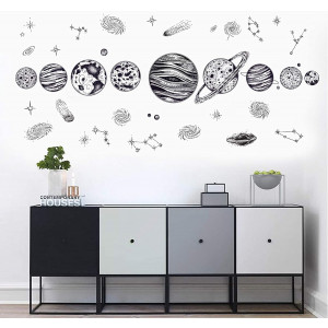 Kids Wall Stickers Wall Decals Peel and Stick Removable Wall Stickers for Kids Nursery Bedroom Living Room (Solar System)