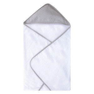 Trend Lab Gray Deluxe Hooded Towel, Gingham Seersucker