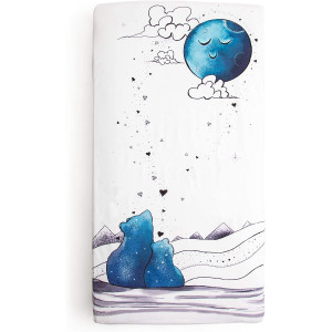 JumpOff Jo Minky Waterproof Crib Sheet, Blue Bear