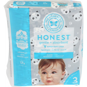 The Honest Company - Eco-Friendly and Premium Disposable Diapers - Pandas, Size 3 (16-28 lbs), 27 Count