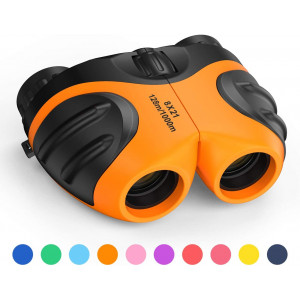 LET'S GO! Binocular for Kids, Compact High Resolution Shockproof 8X Bird Watching Toys Perfect for Outdoor Hiking Games - Best Gifts for 3-12 Years Old Kids