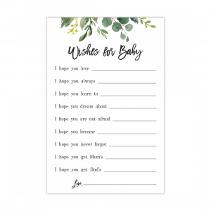 48 cnt Green Eucalyptus Leaves Baby Wish Cards
