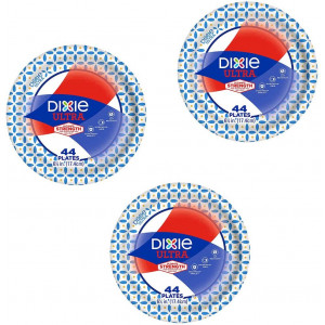 Dixie Ultra Heavy Duty Disposable Appetizer and Dessert Paper Plates, Small Plate 6 7/8" (44 ct) (Pack of 3)