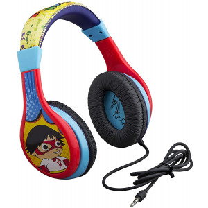 Ryans World Kids Headphones, Adjustable Headband, Stereo Sound, 3.5Mm Jack, Wired Headphones for Kids, Tangle-Free, Volume Control, Foldable, Childrens Headphones Over Ear for School Home, Travel