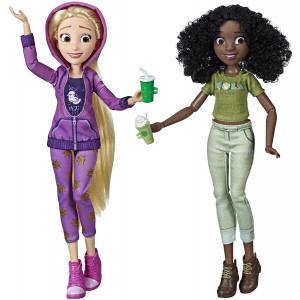 Disney Princess Ralph Breaks The Internet Movie Dolls, Rapunzel and Tiana Dolls with Comfy Clothes and Accessories