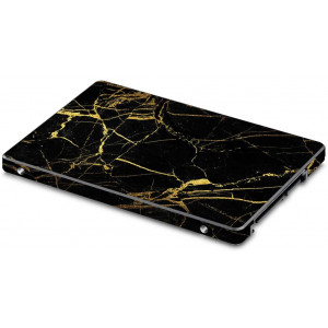 MightySkins Skin Compatible with Samsung 850/860 Evo 2.5" SSD - Black Gold Marble | Protective, Durable, and Unique Vinyl wrap Cover | Easy to Apply, Remove, and Change Styles | Made in The USA