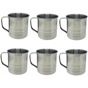 6 Pack 16oz Unbreakable Stainless Steel Camping Coffee Mug Drinking Soup Cup,16 Ounce each