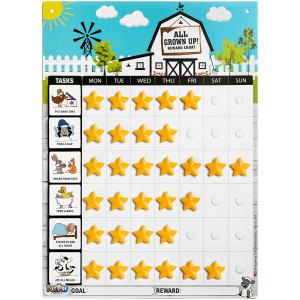 Playco Magnetic Reward Chart for Kids - Pre Assembled - Chores, Behaviors, Responsibilities, Routines - 11 X 15.5 inches - A Must Have for Your Parenting Toolkit