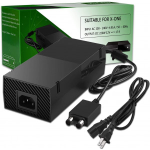 Xbox One Power Supply Brick,UKor Xbox 1 AC Adapter Power Cord Replacement Charger for Microsoft Xbox one 100-240V, Black