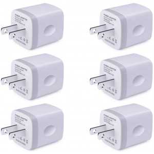 Single USB Port Wall Charger, UorMe 1A/5V Wall Charger Plug USB Power Adapter 6 Pack for Phone Xs/XS/Max/XR/X/8/7/6S/6S /6 Plus/6/5S/5,Samsung Galaxy S9/S8/S7 Edge,HTC,Nexus,Moto, BlackBerry and More