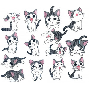 Cute cat Stickers for Laptop Stickers Car Cartoon Water Bottle Vinyl Waterproof Cars Motorcycle Bicycle Skateboard Luggage Bumper Bomb Decal{14pcs}
