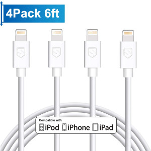 iPhone Charger, 4Pack 6FT Lightning to USB Charging Cable Cord Compatible with iPhone X 8 8Plus 7 7Plus 6 6Plus 6S 6SPlus 5 5S SE,iPad,iPod