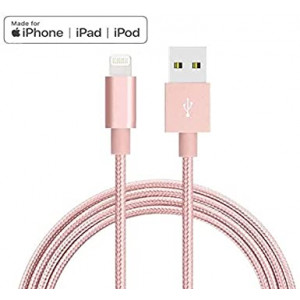 Lightning iPhone Charger Cable Apple - MFI - Certified Made for iPhone 8/8 Plus/X/XS/XS Max/XR/7/7 Plus/SE/6/6 Plus/6S/6S Plus/5/5C/5S, iPad/iPad Mini/iPad Air, iPod Touch/Nano(6 FT Rose)