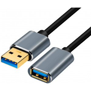 USB 3.0 Extension Cable 1.5ft/50cm,Yeung Qee Aluminum Alloy USB A Male to USB A Female Extender Cord 5Gbps Data Transfer USB Flash Drive,Keyboard, Mouse,Playstation,Card Reader, Printer,with Cable tie